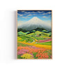 Fuji sobre Campos de Color – cuadro decorativo con marco natural | Studio MagArt