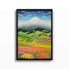 Fuji sobre Campos de Color – cuadro decorativo con marco negro | Studio MagArt