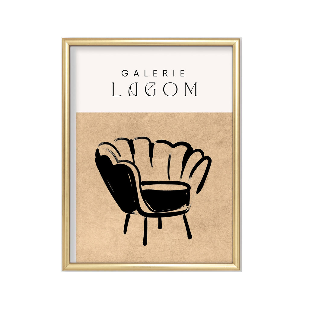 Galerie Lagom Sillón – cuadro decorativo con marco dorado | Studio MagArt