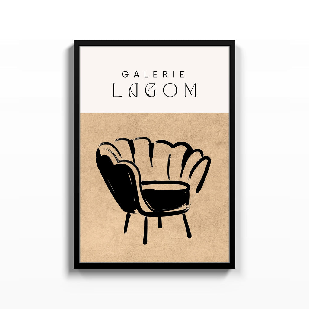 Galerie Lagom Sillón – cuadro decorativo con marco negro | Studio MagArt