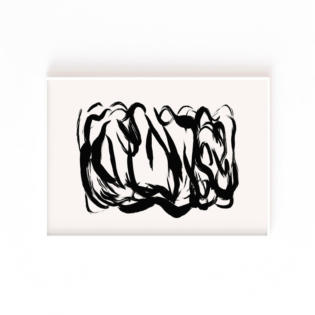 Garabato Negro – cuadro decorativo con marco blanco | Studio MagArt