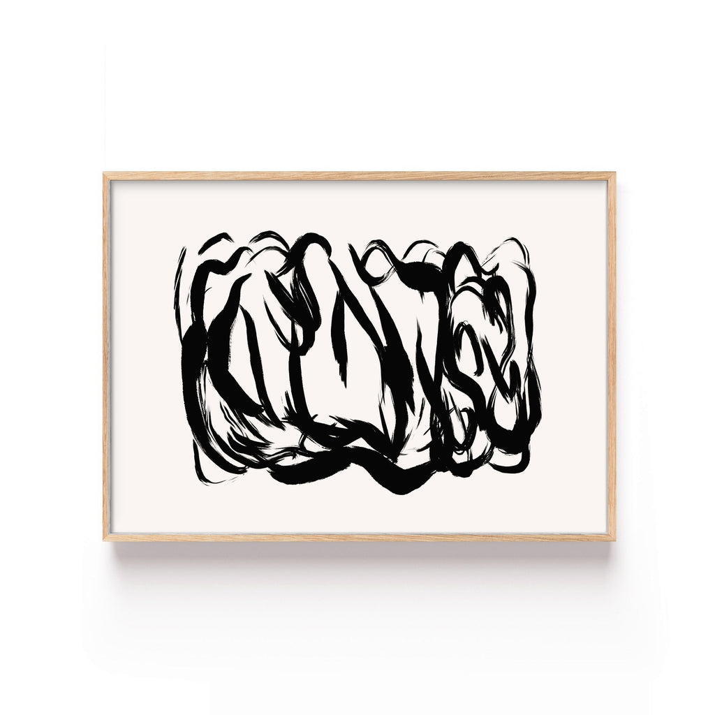 Garabato Negro – cuadro decorativo con marco natural | Studio MagArt