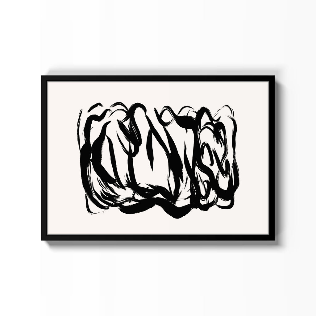 Garabato Negro – cuadro decorativo con marco negro | Studio MagArt