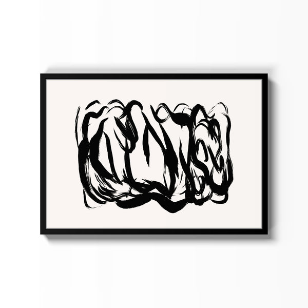 Garabato Negro – cuadro decorativo con marco negro | Studio MagArt