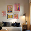 Gato Dorado sobre Rosa cuadro decorativo para sala moderna | arte para hogar | Studio MagArt
