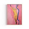 Gato Dorado sobre Rosa cuadro decorativo para sala moderna | arte para hogar | Studio MagArt