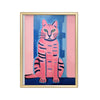 Gato Rosa – cuadro decorativo con marco dorado | Studio MagArt