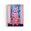 Gato Rosa – cuadro decorativo con marco natural | Studio MagArt