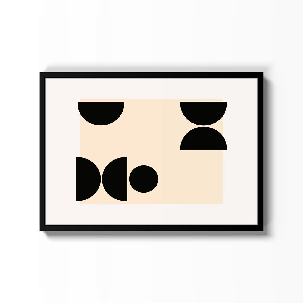 Geometría Bauhaus Negra – cuadro decorativo con marco negro | Studio MagArt