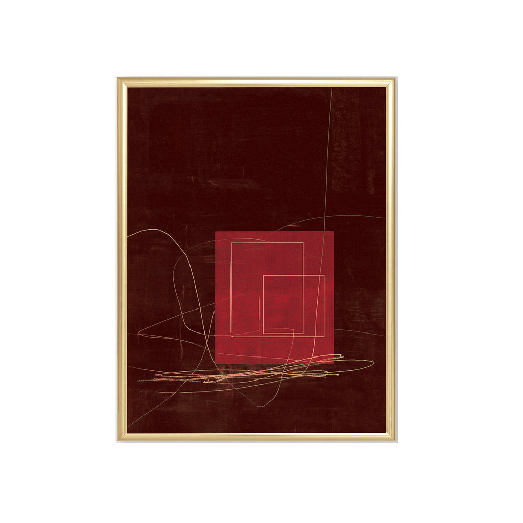 Geometría Carmesí cuadro decorativo para sala moderna | arte para hogar | Studio MagArt
