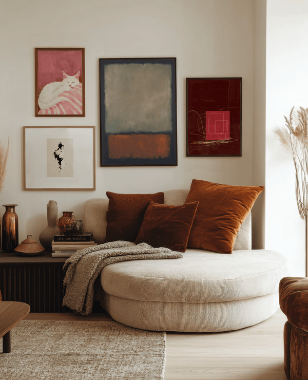 Geometría Carmesí cuadro decorativo moderno para hogar | Studio MagArt