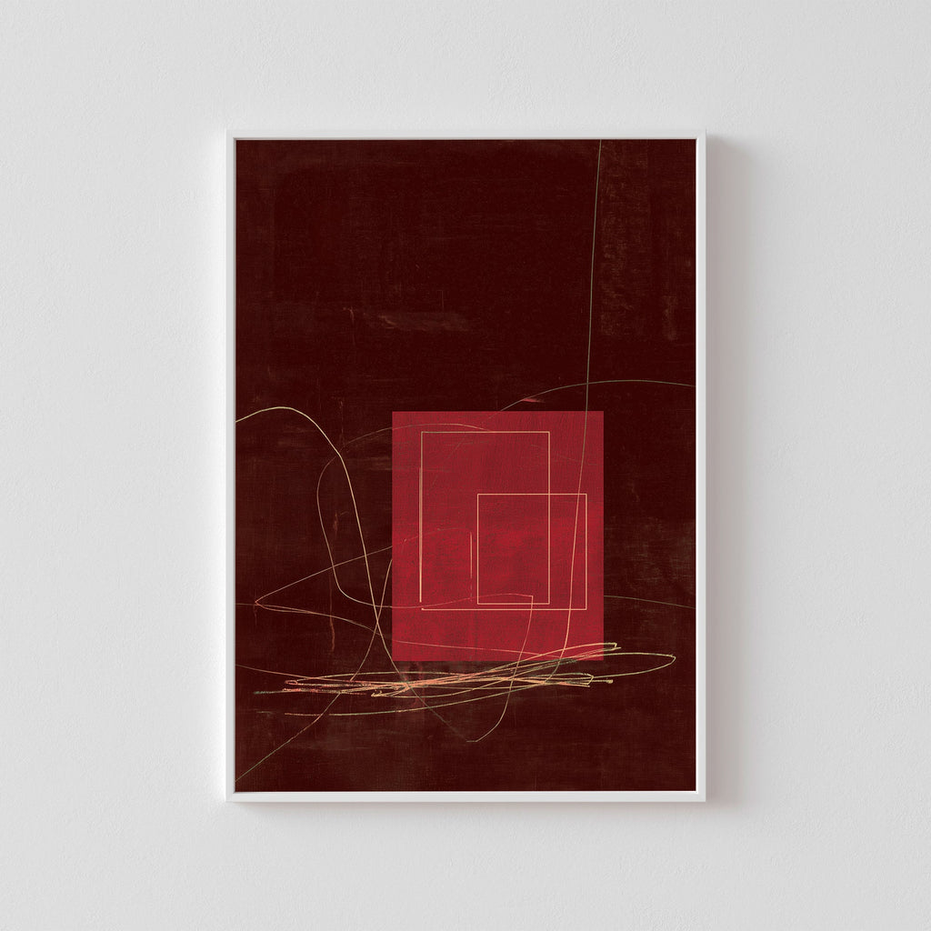 Geometría Carmesí cuadro decorativo para sala moderna | arte para hogar | Studio MagArt