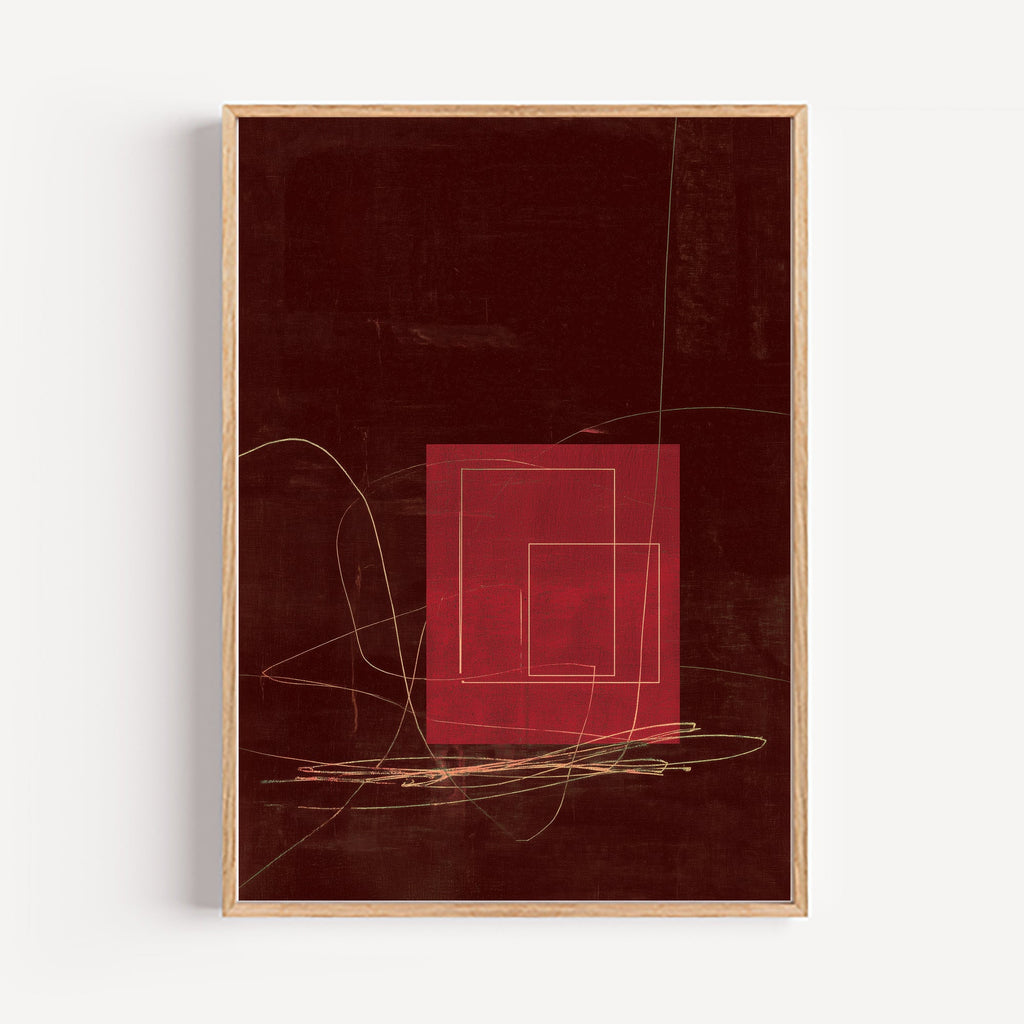Geometría Carmesí cuadro decorativo para sala moderna | arte para hogar | Studio MagArt