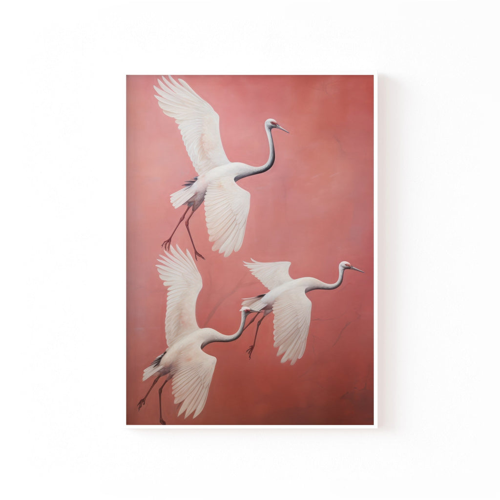 Grullas Rosadas cuadro decorativo para sala moderna | arte para hogar | Studio MagArt