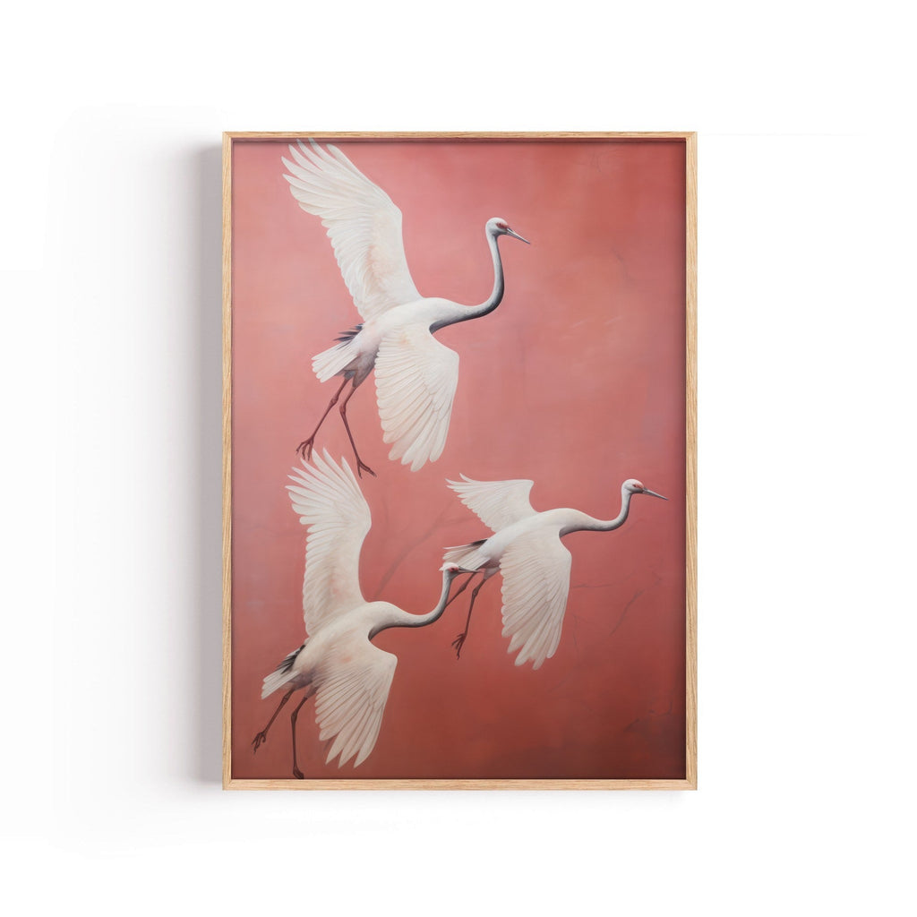 Grullas Rosadas cuadro decorativo para sala moderna | arte para hogar | Studio MagArt
