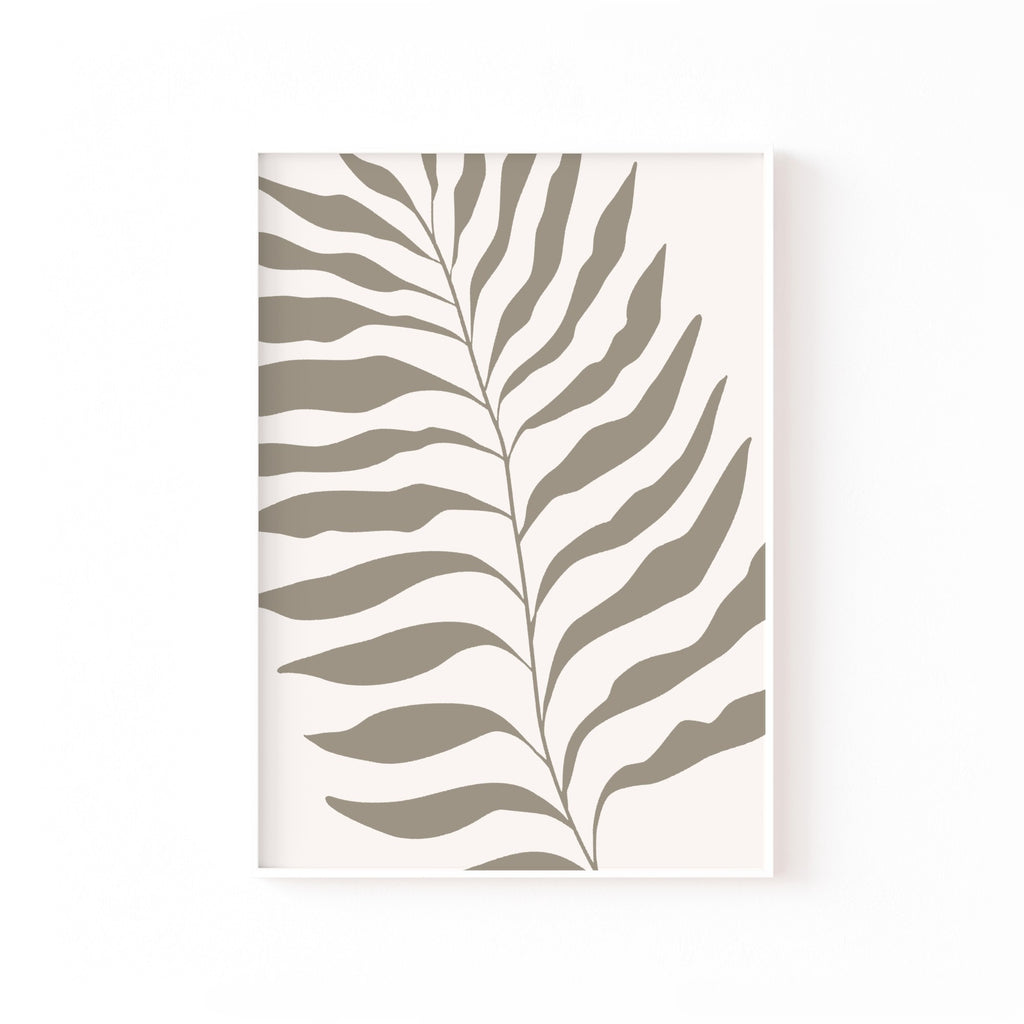 Helecho Gris Vertical – cuadro decorativo con marco blanco | Studio MagArt