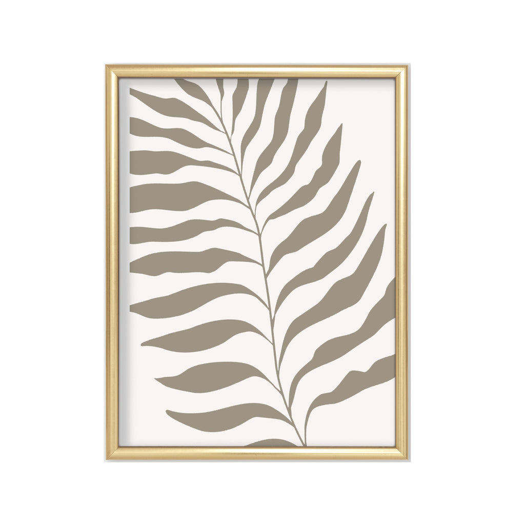 Helecho Gris Vertical – cuadro decorativo con marco dorado | Studio MagArt
