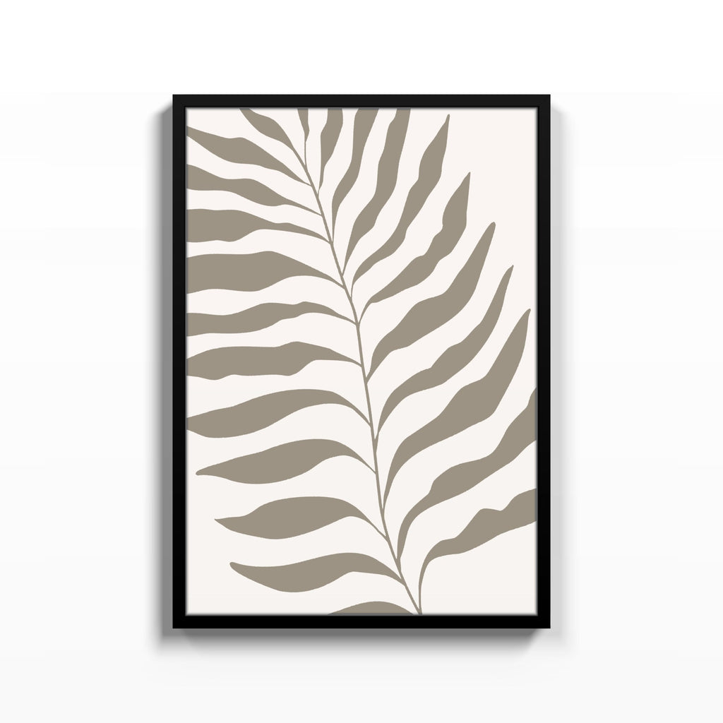 Helecho Gris Vertical – cuadro decorativo con marco negro | Studio MagArt