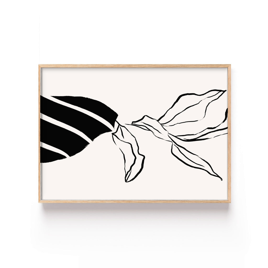 Hoja y Contraste – cuadro decorativo con marco natural | Studio MagArt