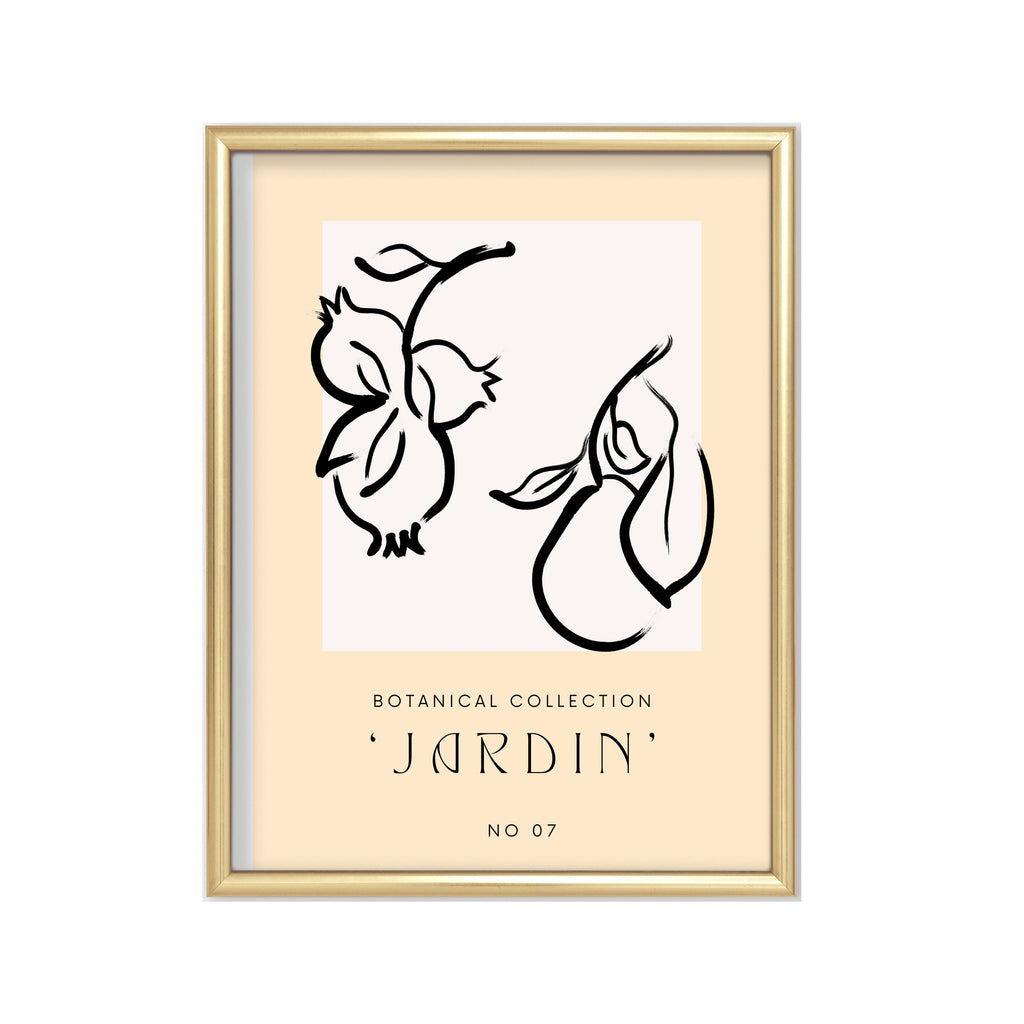 Jardin Flores – cuadro decorativo con marco dorado | Studio MagArt