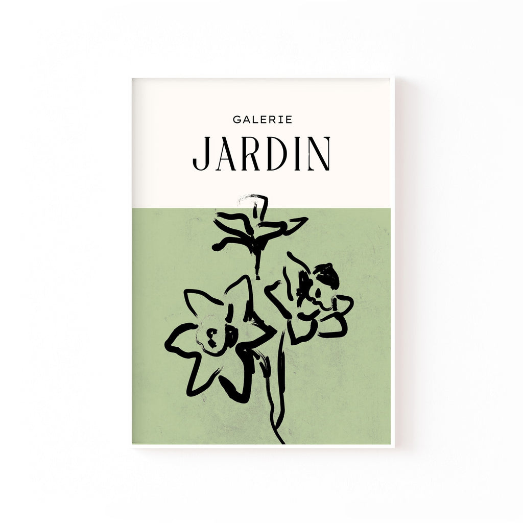 Jardin Narcisos – cuadro decorativo con marco blanco | Studio MagArt