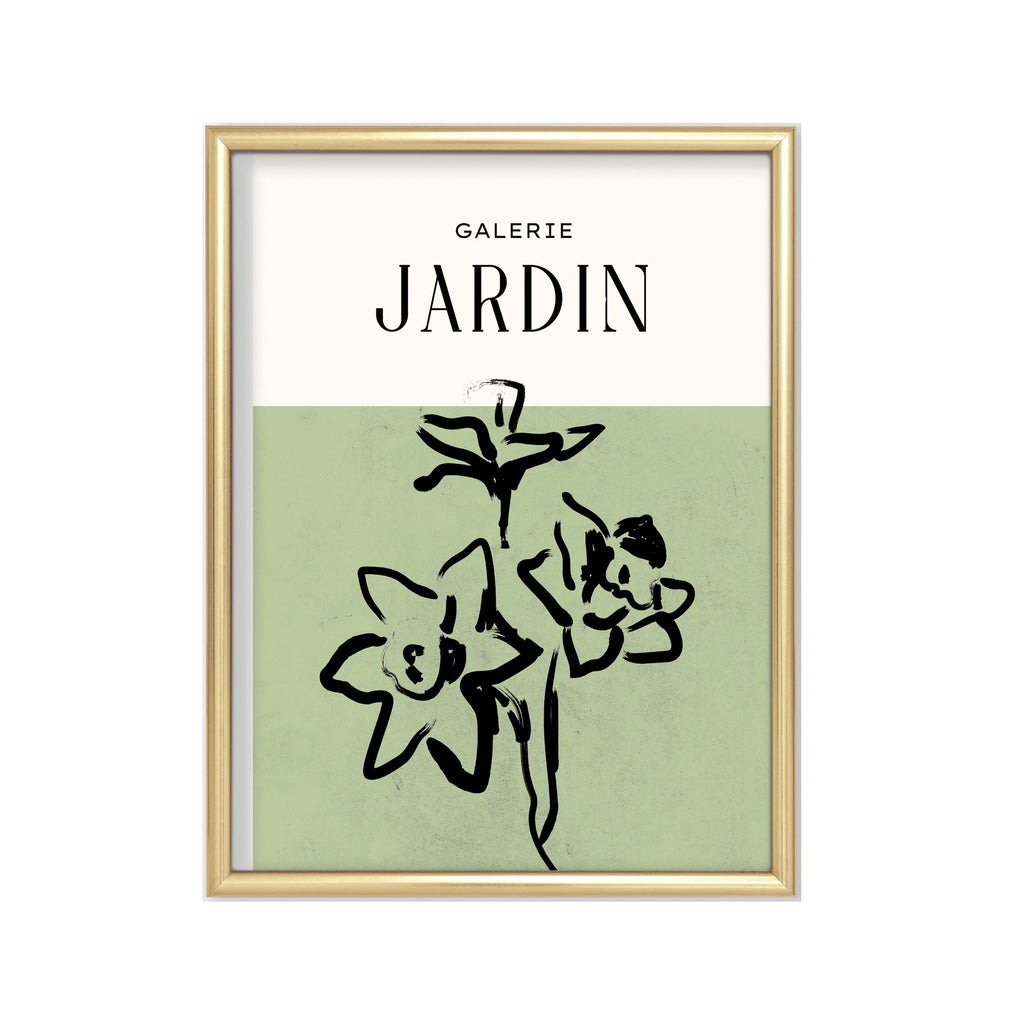 Jardin Narcisos – cuadro decorativo con marco dorado | Studio MagArt