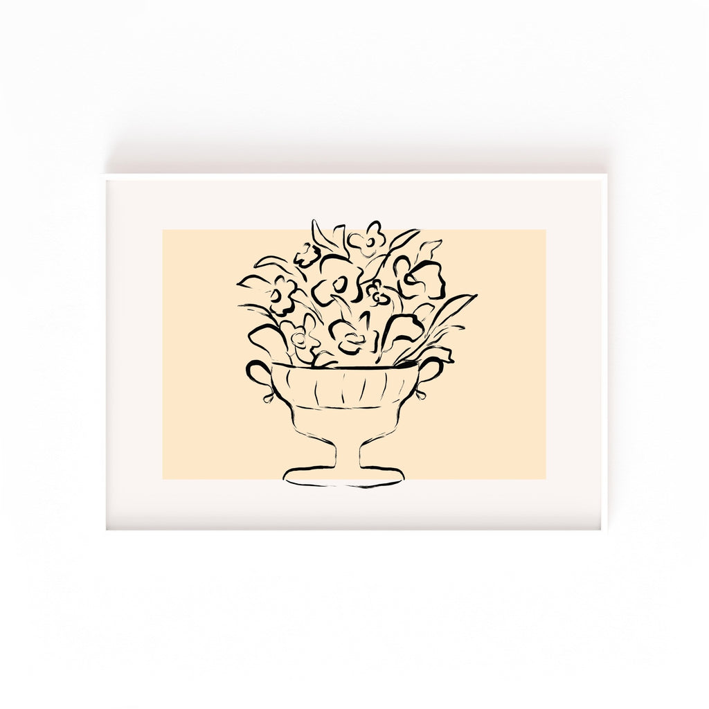 Jarrón con Flores – cuadro decorativo con marco blanco | Studio MagArt