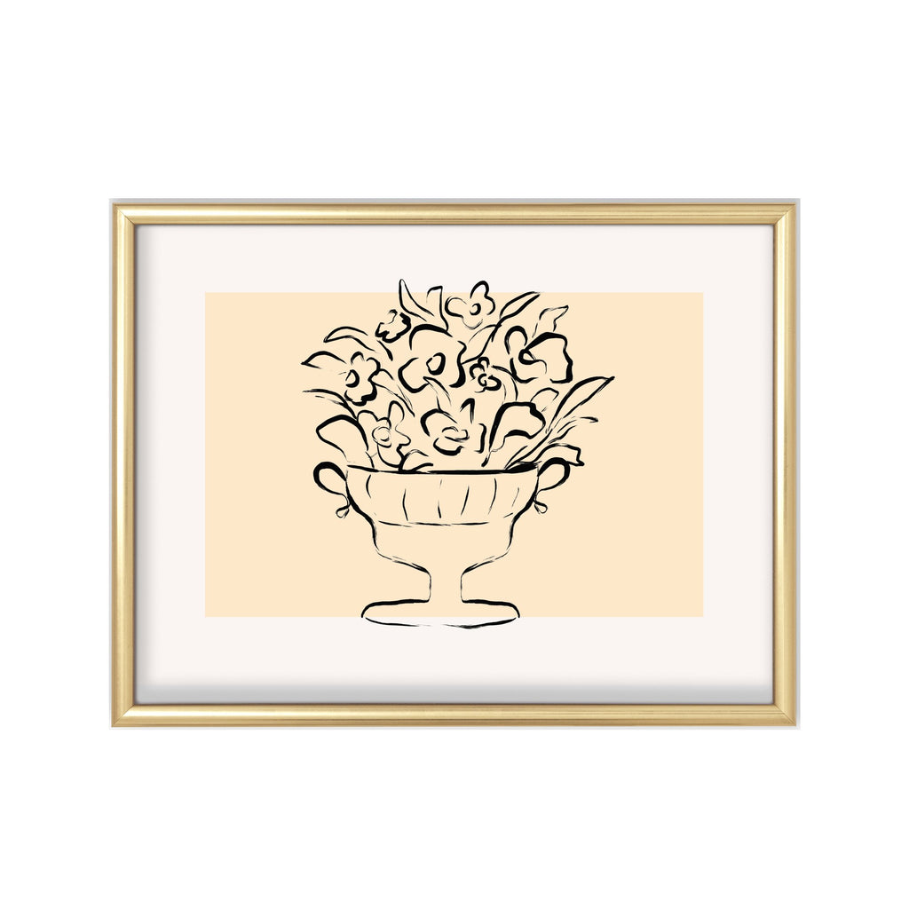 Jarrón con Flores – cuadro decorativo con marco dorado | Studio MagArt