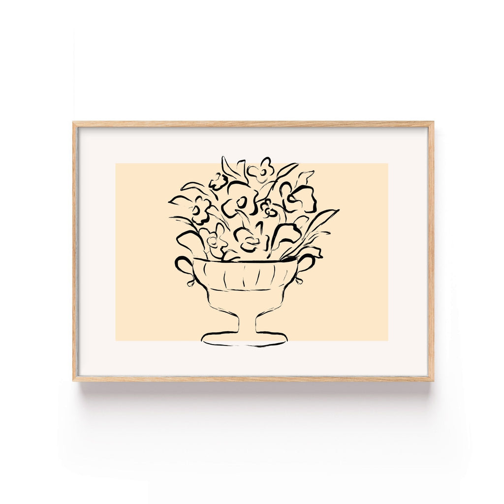 Jarrón con Flores – cuadro decorativo con marco natural | Studio MagArt