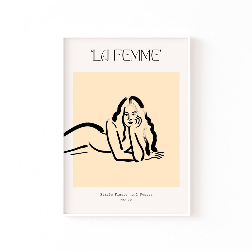 La Femme Recostada – cuadro decorativo con marco blanco | Studio MagArt