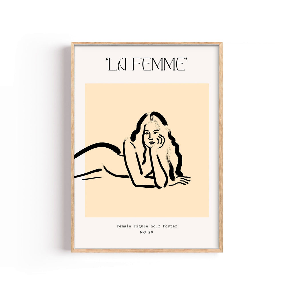 La Femme Recostada – cuadro decorativo con marco natural | Studio MagArt