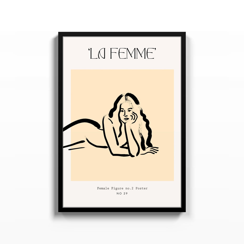 La Femme Recostada – cuadro decorativo con marco negro | Studio MagArt