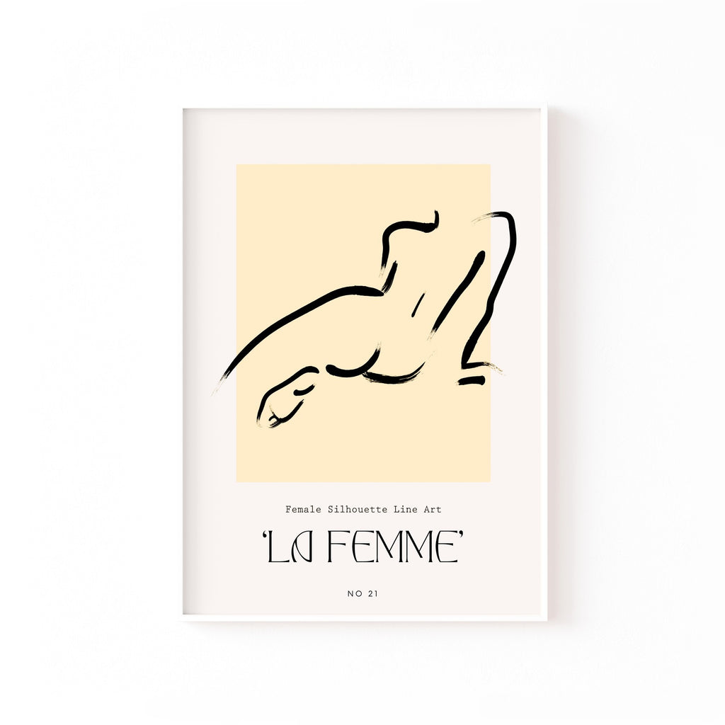 La Femme Reposo – cuadro decorativo con marco blanco | Studio MagArt