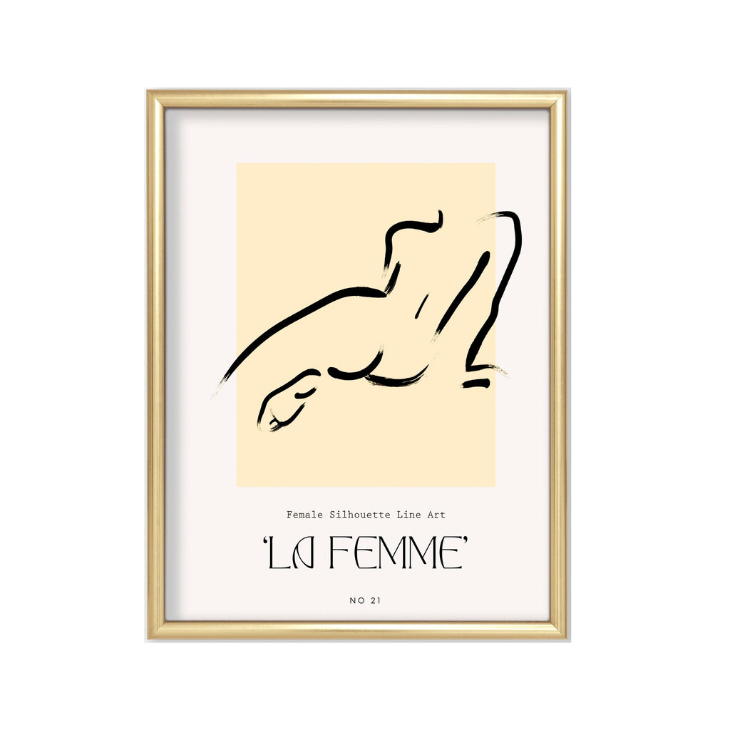 La Femme Reposo – cuadro decorativo con marco dorado | Studio MagArt