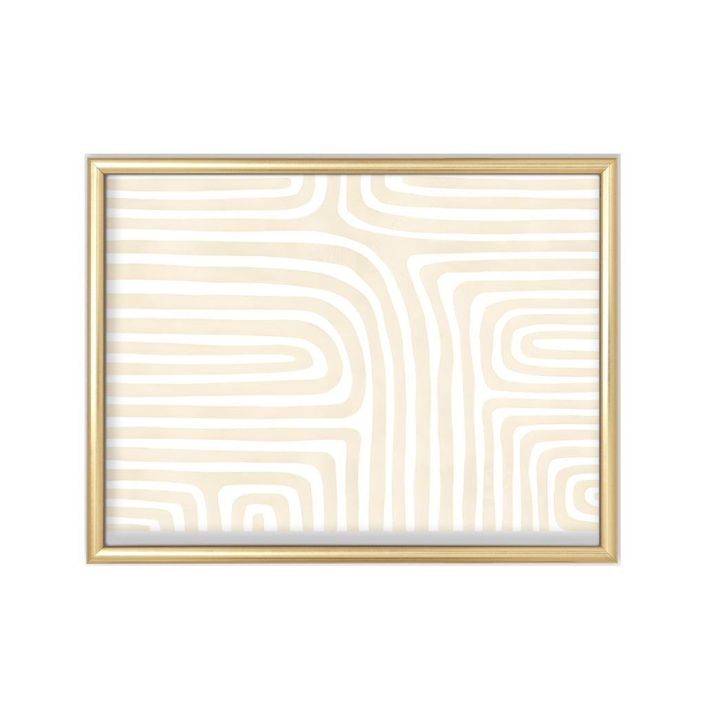 Laberinto Crema – cuadro decorativo con marco dorado | Studio MagArt