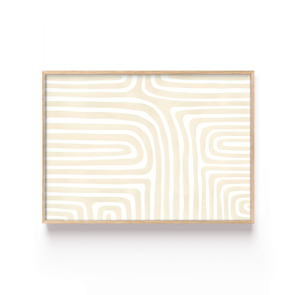 Laberinto Crema – cuadro decorativo con marco natural | Studio MagArt