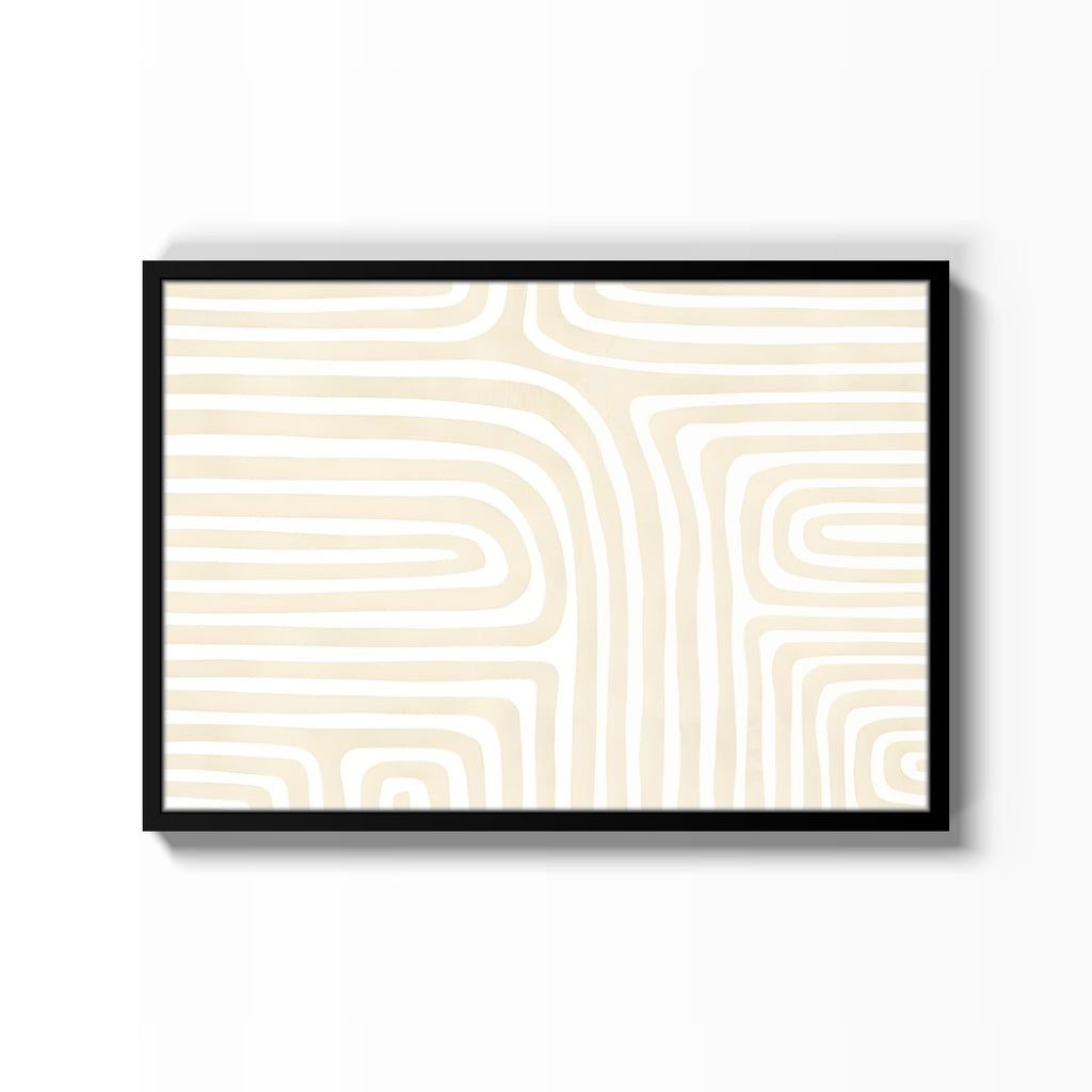 Laberinto Crema – cuadro decorativo con marco negro | Studio MagArt