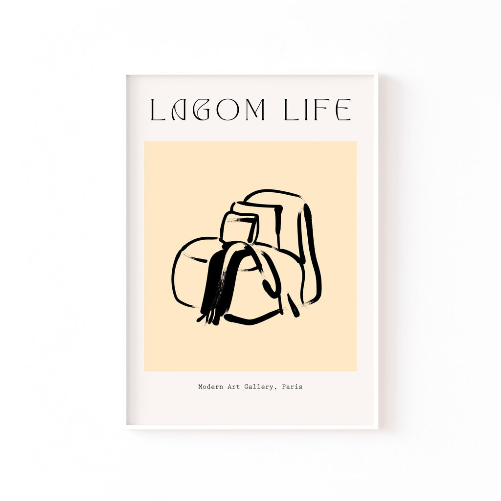 Lagom Life Bolsos – cuadro decorativo con marco blanco | Studio MagArt