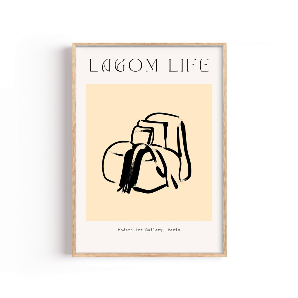 Lagom Life Bolsos – cuadro decorativo con marco natural | Studio MagArt