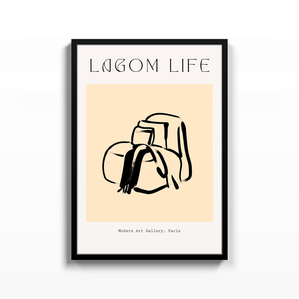 Lagom Life Bolsos – cuadro decorativo con marco negro | Studio MagArt