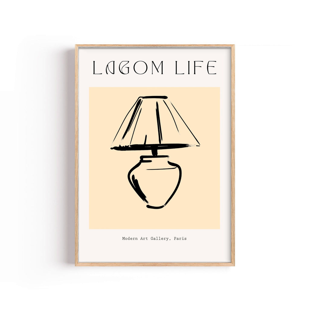 Lagom Life Lámpara – cuadro decorativo con marco natural | Studio MagArt