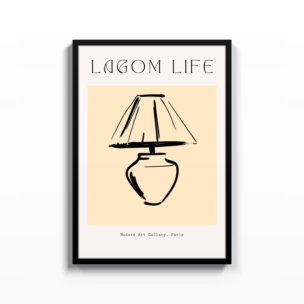 Lagom Life Lámpara – cuadro decorativo con marco negro | Studio MagArt