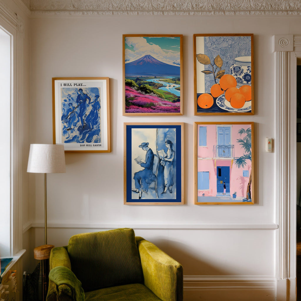Lectores en Azul cuadro decorativo para sala moderna | arte para hogar | Studio MagArt