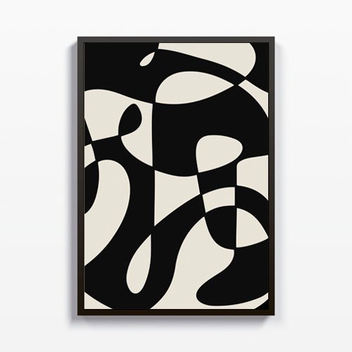 Lineas en Blanco y Negro - Fluidez en Movimiento Abstracto cuadro decorativo para sala moderna | arte para hogar | Studio MagArt