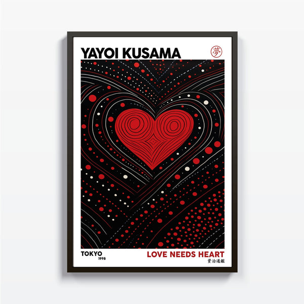 Loves Needs Heart Yayoi Kusama cuadro decorativo para sala moderna | arte para hogar | Studio MagArt