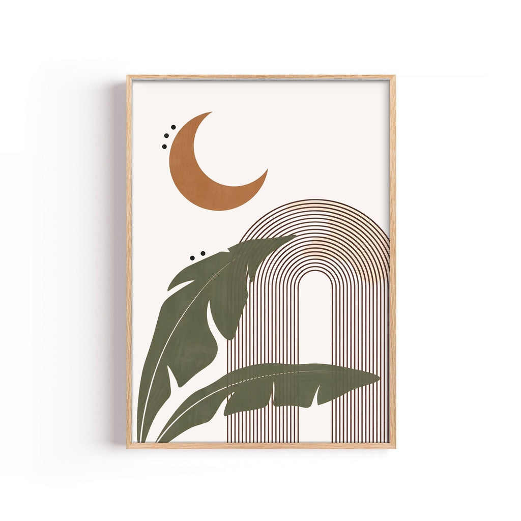 Luna y Hojas cuadro decorativo para sala moderna | arte para hogar | Studio MagArt