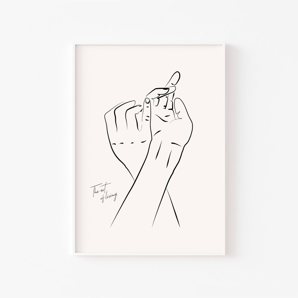 Manos que se Encuentran – cuadro decorativo con marco blanco | Studio MagArt