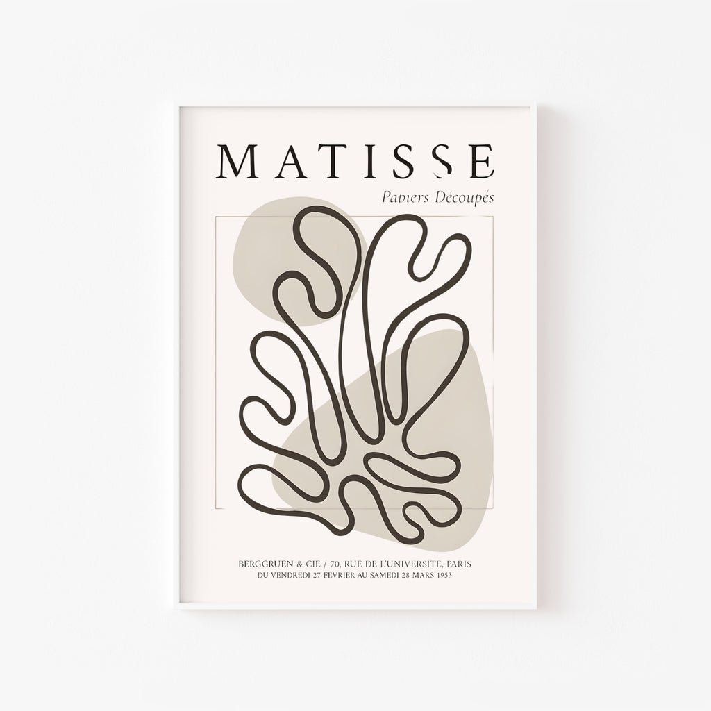 Matisse · Formas Grises – cuadro decorativo con marco blanco | Studio MagArt