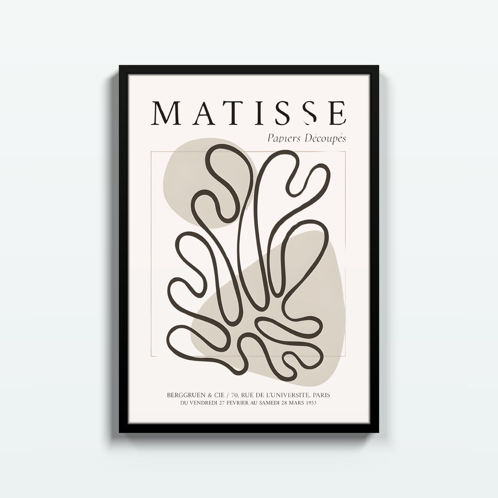 Matisse · Formas Grises – cuadro decorativo con marco negro | Studio MagArt