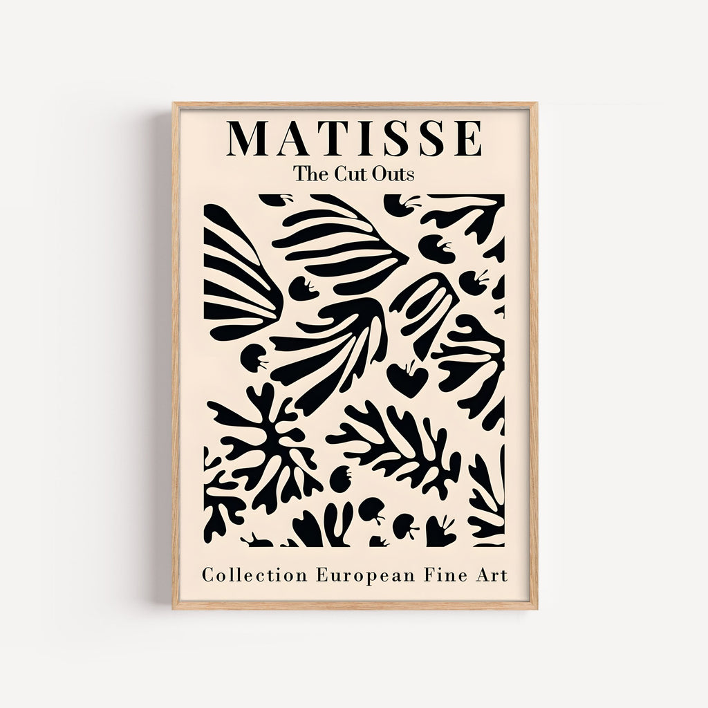 Matisse · Hojas Negras – cuadro decorativo con marco natural | Studio MagArt